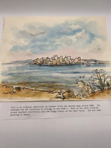 Original Vintage Aquarell Gemälde 8x10" Hafen Boote Skyline von Eleanor Prato - Bild 1 von 4