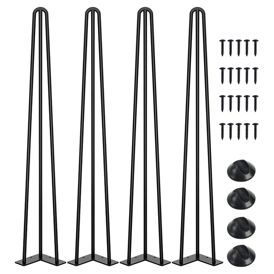 Patas de mesa horquilla 32 pulgadas, 3 varillas de acero de 1/2 pulgada de diámetro de tubo, 800 libras de carga... Foto 1 de 4