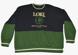 BoxLunch Exclusive Loki Men's Sweater Size 3X Green/Back Panel Crewneck - Picture 1 of 11