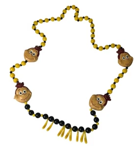 Affe & Bananen gelb/schwarz Perlen Halskette 40" Curious George Bibliothek LESEN - Bild 1 von 5