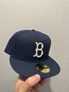 Brooklyn Dodgers Navy 7 3/8 New Era 59fifty Fitted - Picture 1 of 4