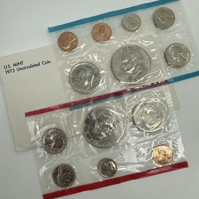 1973 US Mint 13 Coin Uncirculated Set Complete Philadelphia & Denver OGP - Image 1 of 4