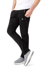 Mens Lounge Pants with Pockets - Mens Black Sweatpants 70% Cotton 20% Polyest... - Picture 1 of 6