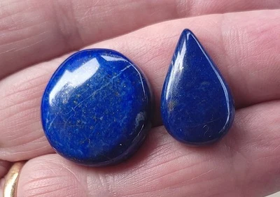 Lapis lazuli, cabochons poire et rond, poids du lot 12 g. Pakistan - Imagen 1 de 4