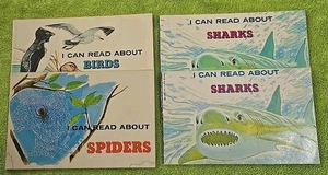 Lot 4 I Can Read About Vintage 1970s Books 2 Sharks, Spiders, Birds + 1 L Island - Imagen 1 de 4