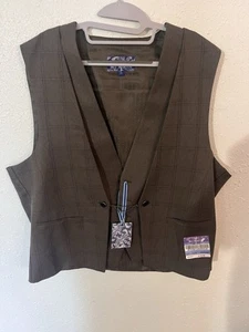 Chaleco deportivo BLU MARTINI para hombre estilo vintage detallado a cuadros Rn 63827 corte 13465 - Imagen 1 de 13