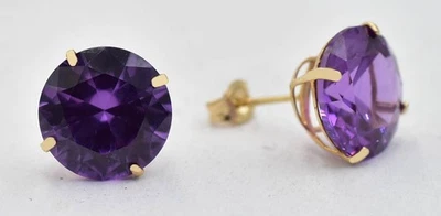 LAB CREADO 10.42 Cts AAA ALEJANDRITA PENDIENTES ORO AMARILLO SÓLIDO 14k - Nuevo con etiquetas Foto 1 de 4