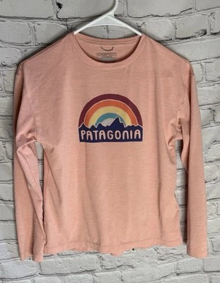 Patagonia Shirt Youth Capilene Cool Daily Long Sleeve Tee Pink Orange XL (14) - Image 1 of 4