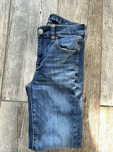 American Eagle Next Level Stretch Mid Rise Jeans Womens 4 Reg Blue - Picture 1 of 8