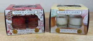 Lot 20 YANKEE CANDLE 9 Vanilla Cupcake 11 Candy Cane Lane TEA LIGHTS Open Box - Picture 1 of 3