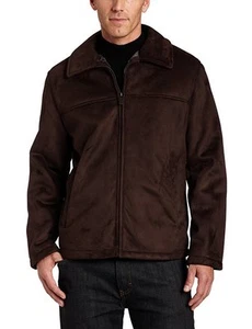 Dockers Mens Faux Shearling Open Bottom w/ Pile Lining Jacket, Dark Brown, Large - Picture 1 of 2