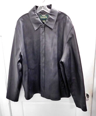 Abrigo Danier Leather Canada Para Hombre M Negro Medio Pierna A Presión y Cuero con Cremallera Foto 1 de 4