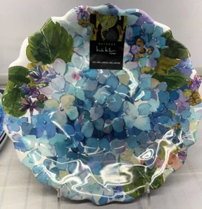 3er Set Melamin Salatteller Floral Blau Hortensie Nicole Miller Neu Neu mit Etikett 8,5" - Bild 1 von 2