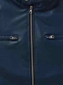 Men's Stylish Navy Blue PU Leather Jacket. Casual Style. Adult L. New. $15 - Picture 1 of 1
