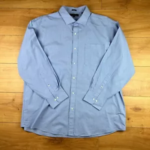 Men's Tommy Hilfiger Blue Regular Fit Long Sleeve Shirt 18" 34/35 Size XL - Picture 1 of 6