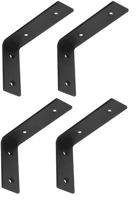 4x Regalwinkel Stahl Regalträger Wandwinkel Anschrauben schwarz Winkel Set Regal - Bild 1 von 2