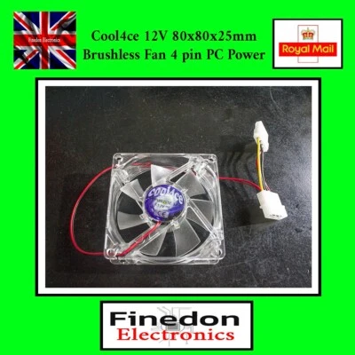 Cool4ce Brushless Axial Industrial PC Cooling Fan 80mm 80x80x25mm High Flow - Image 1 of 3