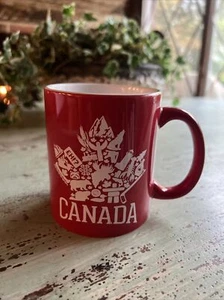 Canada Coffee Mug Cup, Maple Leaf Red White Quality Goods 3.75" Tall - Picture 1 of 4