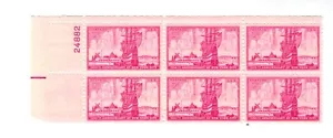 1953 US STAMP Scott #1027 6-Block 3c FVF MNH - Picture 1 of 1