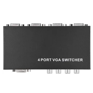 4 Port VGA Switcher 4 In 1 Out SVGA Monitor Sturdy Durable Easy Installation - Picture 1 of 11