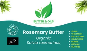 Organic Rosemary Butter - Unrefined, Cold Pressed, 100% Pure Raw & Natural - Picture 1 of 7