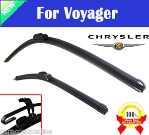 Pair Frameless Windscreen Wiper Blades For Chrysler Voyager 02/1997 - 11/2004 - Picture 1 of 3