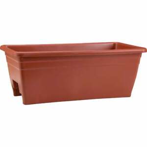Myers 8 In. H. x 24 In. L. Poly Terra Cotta Deck Rail Planter SPX24DBOE35 Pack