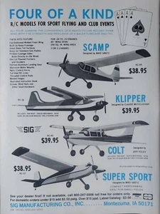 Sig Scamp Klipper RC Airplane Print Ad Ephemera Wall Art Decor Colt Super Sport - Picture 1 of 1