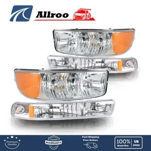 Front Headlights Headlamps For GMC Sierra 1500 1999-2007 Left + Right Side Clear - Picture 1 of 11