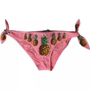 Dolce&Gabbana Women Pink Bikini Bottom Nylon Pineapple Print Beachwear Sz IT 2 S - Picture 1 of 3