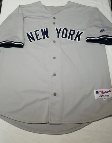 Authentic Majestic MLB Jersey Mens 56 New York Yankees Alex Rodriguez #13 Gray Cover