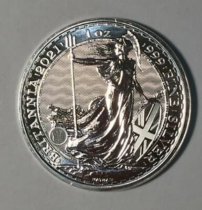 2021 Great Britain 1oz Silver Britannia Coin .999 Fine BU In Capsule - Picture 1 of 5