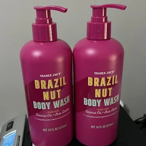 Set Of (2) Trader Joe's Brazil Nut Body Wash Coconut Oil Shea Butter 16oz Each - Picture 1 of 3