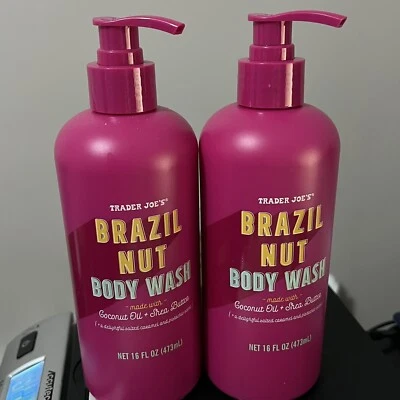 Set Of (2) Trader Joe's Brazil Nut Body Wash Coconut Oil Shea Butter 16oz Each - Image 1 of 3