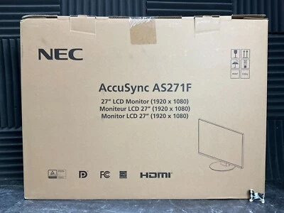 NEC AccuSync AS271F 27" LED LCD Monitor BLACK AS271F-BK BRAND NEW SEALED 🇺🇸 ✅ - Image 1 of 4