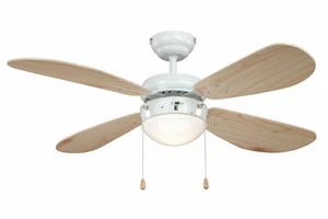 Ceiling Fan With Light Classic White & Pine 105 CM Soft - Picture 1 of 1