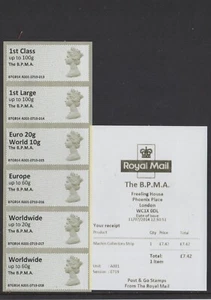 MACHIN Ma13  BPMA  JULY 2014  A001  Collector Strip  to WW60g  POST GO FV £18.45 - Picture 1 of 1