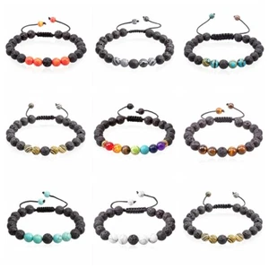 8 mm Angst ätherisches Öl Diffusor Lava Armbänder für Depression-Stressabbau - Bild 1 von 57