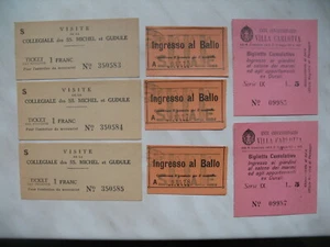 Vieux Papiers Lot de tickets d'entrée balle, collégiale, parc salon de la marine - Imagen 1 de 2