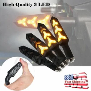 4Pcs LED Turn Signal Lamp Sequential Flowing Indicator Light Amber Motorcycle US - Picture 1 of 12