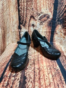 DANSKO Reeny Mary Jane Heel Clogs Womens Size 42 US 11.5-12 Black Leather 5212 - Picture 1 of 11
