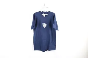 NOS Vintage 90s Womens Medium Spell Out Duke University Mom T-Shirt Blue USA - Picture 1 of 9