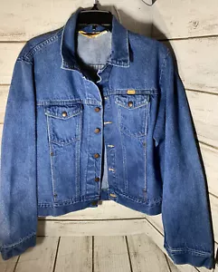 Vtg Rustler Men’s Denim Jean Jacket ~ Medium Wash ~ Size Large - Picture 1 of 8