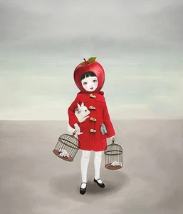 FANTASY ART PRINT Ruby Art and Ghosts - Picture 1 of 1