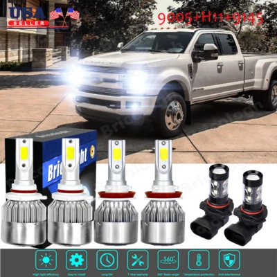 Para Ford F 150 2015-2017 2018 2019 Faros LED Hi/Lo+Kit de luces antiniebla Foto 1 de 4