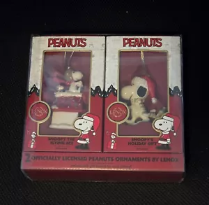 Peanuts Ornaments By Lenox (Snoopy The Flying Ace & Snoopy Holiday Gift) - Picture 1 of 6