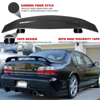 46" Carbon Style GT Rear Trunk Spoiler Wing For Nissan Maxima Altima Versa Sedan - Image 1 of 4