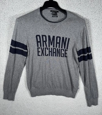 Armani Exchange Sweatshirt Mens Medium Cotton Cashmere Crew Neck Big Logo - Image 1 of 4