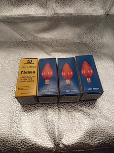 Bulbrite 15F10A 15W Fiesta Style Chandelier Bulb, Candelabra Base, Amber X (4) - Picture 1 of 2