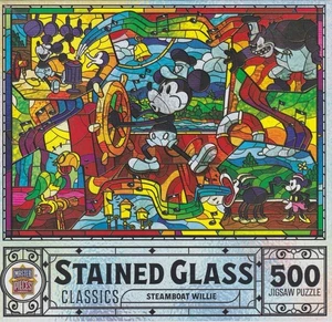 MasterPieces Stained Glass Classics Jigsaw Puzzle Steamboat Willie NIB - Picture 1 of 1
